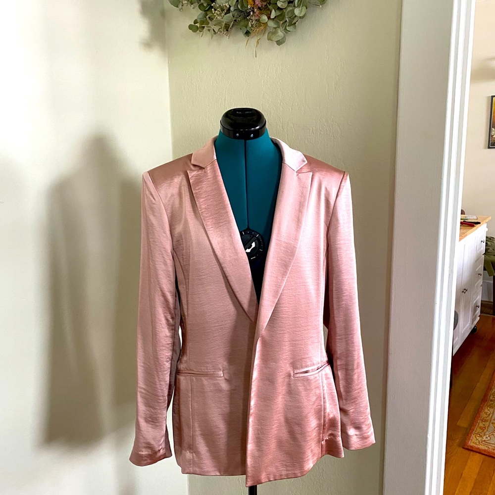 Pink Satin Blazer